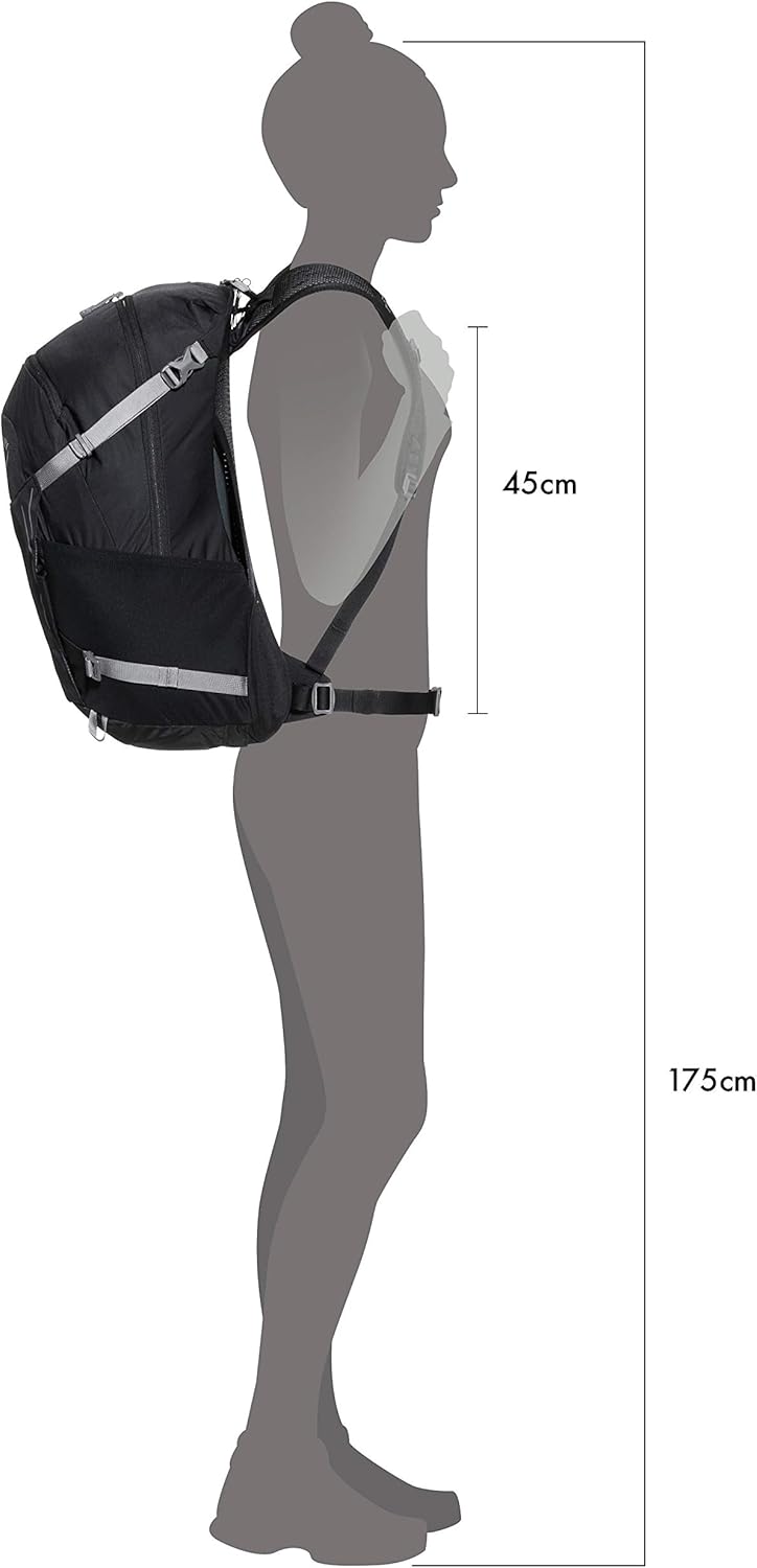 Hikelite 26L Unisex Hiking Backpack, Black